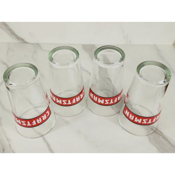 Craftsman Pint Beer Clear Glass 16oz Drinkware 5 1/2" Drinking Tall Glasses x4 - Picture 12 of 14